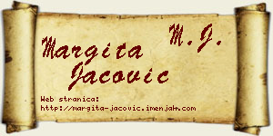 Margita Jačović vizit kartica